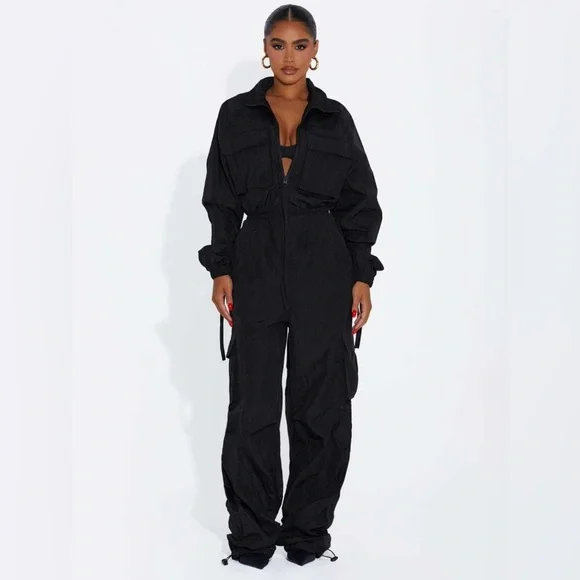 Naked Wardrobe The Windbreaker Cargo Jumpsuit - Picture 1 of 15